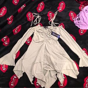 Dolls Kill F IS FOR FAIRIES HANDKERCHIEF DRESS - SAGE